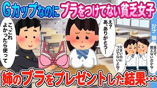 【2ch馴れ初め】発育がいいのにブラをつけてない同じクラスの貧乏女子　姉のブ〇ジャーをプレゼントした結果