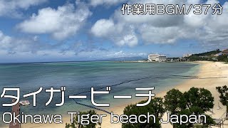 【作業用BGM】沖繩恩納村・タイガービーチ！オンライントリップ・Tiger Beachを見下ろして【固定撮影】沖繩タイガービーチとBGMで旅気分！