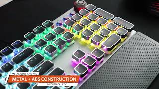 Amazon com  Fiodio Mechanical Gaming Keyboard, LED Rainbow Gaming Backlit, 104 Anti ghosting Keys, Q