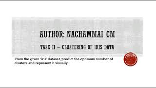 Task II Iris Data Clustering
