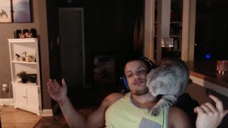 Tyler1's cat cheers him up after a bad League game