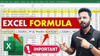 Excel Tutorial for Beginners - Microsoft excel formulas | DATEDIF Excel Formulas