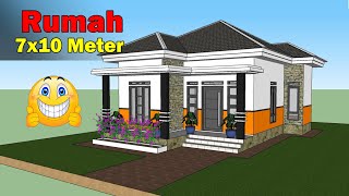 Desain Rumah Minimalis 7X10 METER - 3 Kamar tidur