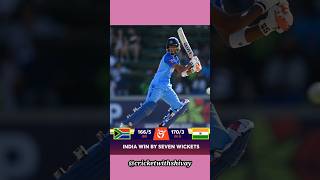 #under19worldcup|| ind vs sa||India sa ko 7 wicket से हराया। #cricketnews under 19 world cup