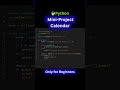 Python Mini Project: Calendar Program Explained  #python