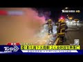 國1彰化南下火燒車 2人急停路肩跳車逃｜tvbs新聞 @tvbsnews02