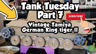 Tamiya German King Tiger ll build part 7 | Vintage 1/16 Tamiya Rc  | Idler, Sprocket & Road wheels