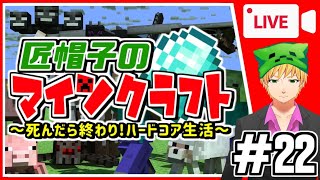 【マイクラ千日修行＃22】死んだら終わり！匠帽子のハードコア生活！【生放送】