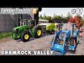 Mowing grass, making silage bales | Shamrock valley Farm | Farming simulator 19 | Timelapse #01