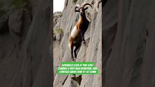 Horrible!! Look at this goat climbing a very high mountain, then confused about how to get down