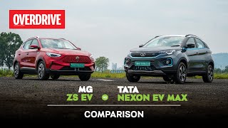 Tata Nexon EV Max vs MG ZS EV comparison review - the new order| OVERDRIVE