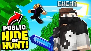 SECRETLY hunting a minecraft enemy to his base? (Hide Or Hunt)