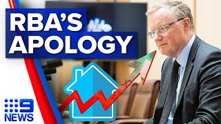 RBA governor apologises to homebuyers over rising interest rates | 9 News Australia
