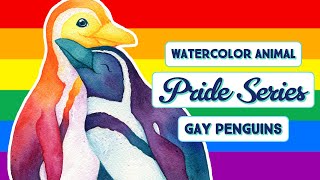 Paint It Again! Pride Penguins | Repainting a 3-Year Old Watercolor Piece