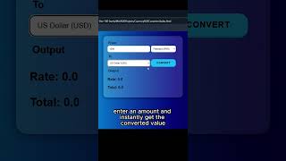 Currency Converter App using API #JavaScriptProject #FrontendDevelopment #APIs #CurrencyConverter