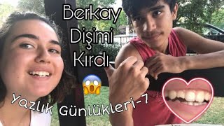 DİŞİM KIRILDI🦷😬|VİDEO ÇEKERKEN BERKAY DİŞİMİ KIRDI😱😰 {Yazlık Günlükleri-6}