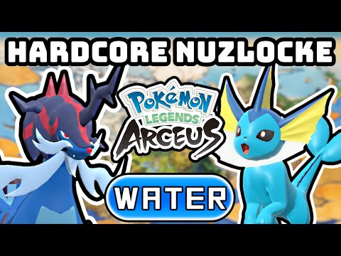 Pokémon Legends: Arceus Hardcore Nuzlocke - WATER Type Pokémon Only! (No items, No overleveling)