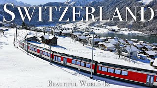 Switzerland 4K Beautiful Winter Film - Healing Relaxing Music - Beautiful Wonderland Winter