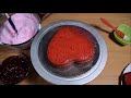 कढ़ाई में बनाये ये आसान और लाज़वाब Heart Shaped Cake - Red Velvet Cake - Icing - Cake Decoration