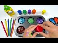 satisfying video l how to make rainbow lollipop slime with stress balls cutting asmr