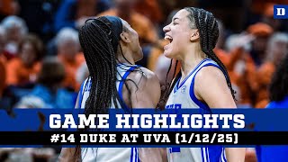 Full Game Highlights: #14 Duke 60, Virginia 55