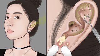 Satisfying Ear Cleaning Therapy | ASMR pimple, blackhead removal animation | Meng's Stop Motion