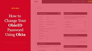 How to Change Your ObieID Password Using Okta