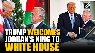 US President Donald Trump welcomes Jordan's King Abdullah to the White House