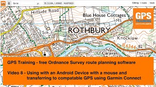 Using Free Ordnance Survey Route Planning Software on an Android Device, Mouse + Garmin Connect