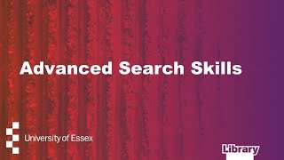 Advanced Search Skills 2023 - 2024