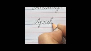 Write "April" in cursive writing | Beautiful handwriting #shorts #cursivewriting #monthsoftheyear