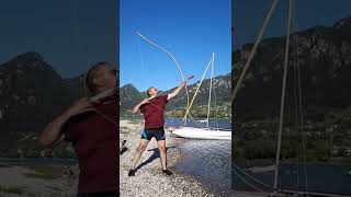 Japanese Kyudo/kyujutsu whistling arrow into lake 120 metre