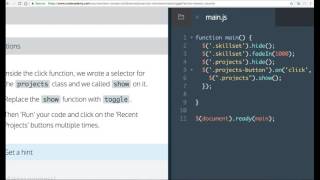 Learn Javascript, toggle, Javascript and the DOM, Codecademy