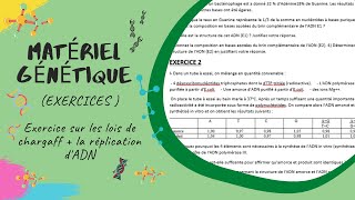 Matériel Génétique EXERCICES  ( les lois de chargaff + la réplication de l'ADN)  L2 #SNV #Génétique