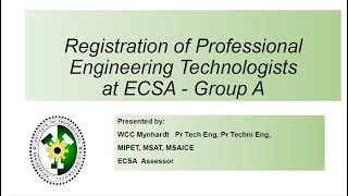 Registration of Technologists at ECSA - Outcome A Requirements