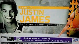 Sacramento Kings Select Justin James with #40th Pick 2019 NBA Draft