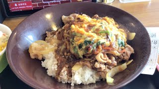 すき家　やきそば牛丼オムカレーMIX大盛　ポテトサラダセット