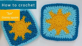 Crochet *Sun*granny square tutorial (new idea)/ Crochet Motif