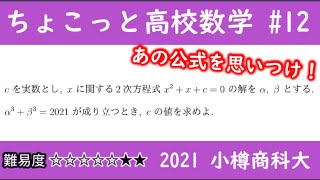 2021 小樽商科大 数Ⅱ  ちょこっと数学part12  #243