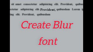Blur font create by Css