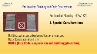 Fire Department Company Officer Level 1 "Pre-Incident Planning and Code Enforcement"