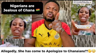 Why are Nigerians Jealous Of Ghana🇬🇭? The Lady insult!ng Ghanaians is on Tr0uble /Came to Apologize