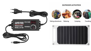 Variable power supply and portable solar panel unboxing and short review.