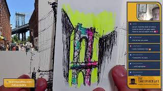 Loose Style Architectural Sketching - DUMBO - Manhattan Bridge