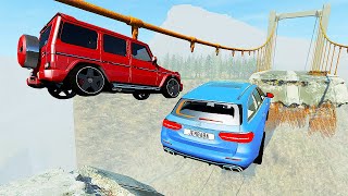 Cars VS Bridge JUMP #8 MERCEDES Cars Crash - BeamNG Drive