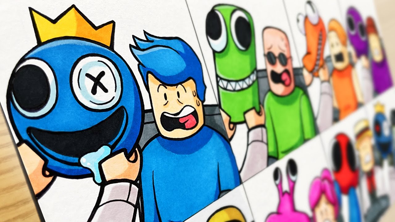 Drawing ROBLOX- Origin Of The Rainbow Friends / Rainbow Friends Story ...