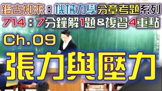 CH 9｜Part N｜108統〜108統｜第9章｜張力與壓力｜機械力學｜分章考古題