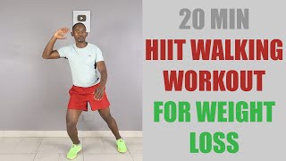 20 Minute HIIT Walking Workout for Weight Loss/ 2,500 Steps at Home Workout