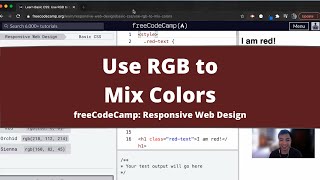Use RGB to Mix Colors (Basic CSS) freeCodeCamp tutorial
