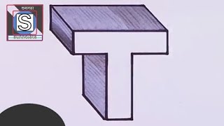 How to drawing । 3D । Letter T